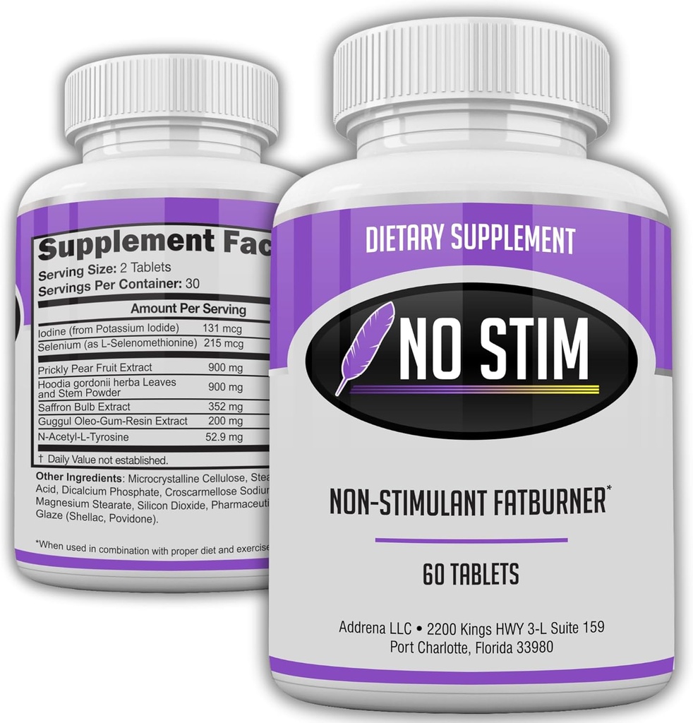 Non-Stimulant Fat Burner Diet Pills that work- Appetite Suppressant & Best Koffein Free Weight Loss Supplement- Natural Thermogen Fat Loss Pillar - 60 tabletter