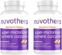 Nuvothera Super-Micronized Turmeric Curcumin Capsules 2-månaders Supply Rapid Absorption, Whole Root, Non-GMO, Skin, Gut Health & Antioxidants (120 kapslar)