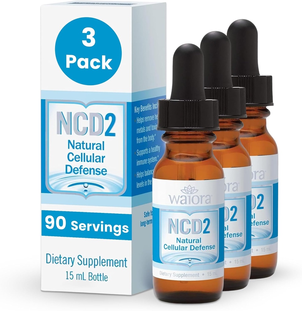 Waiora NCD2 Activated Liquid Zeolite drops, Mix in Food/Drinks, Natural Body Cleanse " Promote Immune Support, All Natural, pH Balance Zeolite Liquid drops - 3 Bottles (0.5 oz. ea.) 270 serv.
