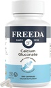 Freeda Kalsium Gluconate – Kosher Vegan Kalsium Supplement – Lett å Digest & Absorb – Støtter Beinstyrke – Rent kalsium uten vitamin D – (500 kapsler)