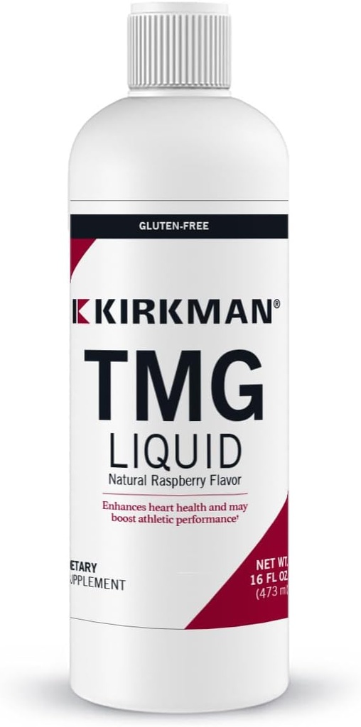 Kirkman - TMG (Trimethylglycine) Liquid - 16 Fl oz - stöder Serotoninnivåer - Methylation Support - Natural Raspberry Flavor