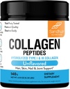 Sandhu's Collagen Peptides Powder|4.9 oz Unflavored| Grass-Fed Hydrolyzed Bovine Collagen | Supporta pelle giovanile, capelli, unghie, mobilità e flessibilità