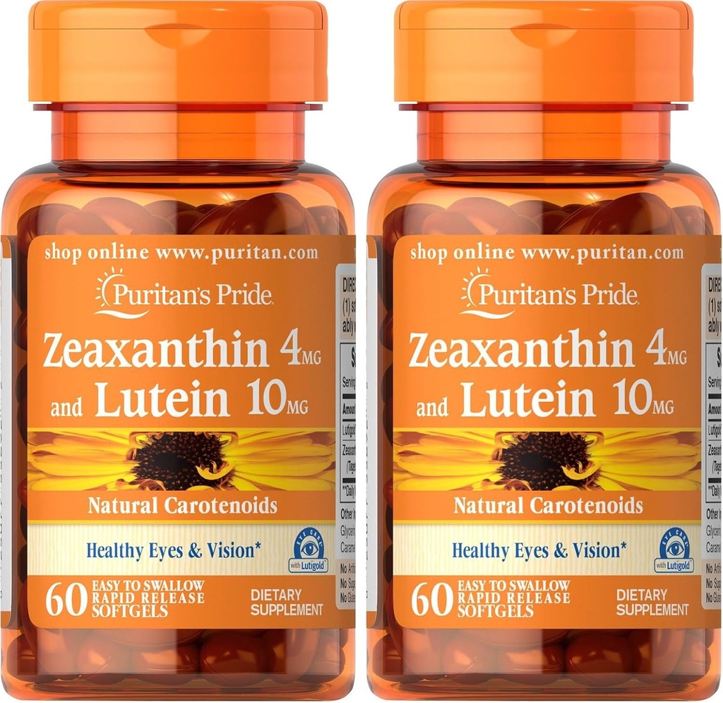 L'Orgull puritano Zeaxantin 4mmg amb Lutin 10mg, suport de salut i visió *, 60 ct (Paure de 2)