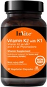 Invite Health Vitamin K2 with K1 - Supports Bone and Circulatory Health - Vitamin K2 as MK7 and K1 and Phytonadione - 30 Vegetarian Capsules
