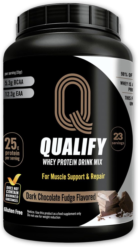 Proteína de chocolate escuro po. 25g Proteína Shake Powder para a recuperación post-adestramento, Smoothie & Baking. Gluten & Sugar Free, Highly Kosher, With Amino Acids (5.5g BCAA, 2.7g Leucine), 23