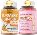 Açúcar livre 2Pack chicletes de gengibre açafrão & 2Pack Myo-Inositol & D-Chiro pastilhas de inositol