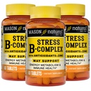 MASON NATURAL Stress B,Complex with Antioxidants + Zinc, 6 Month Supply, Dual Action Formula, Supports Energy Metabolism & Immune Health, 3 Pack