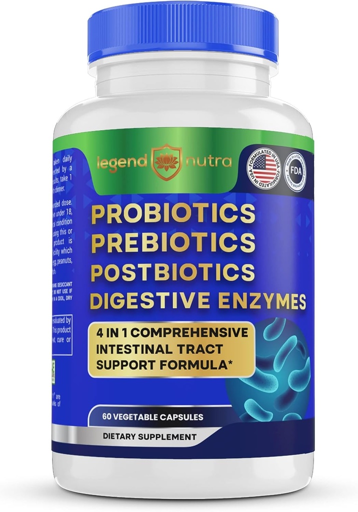 Probiyotikler Prebiyotiks Postbiyotiks Digestive Enzymes 4 in 1 Formula 60 Count (Pack of 1)