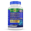 Probiotics Prebiotics Postbiotics Digestive Enzymes 4 in 1 Formula 60 Count (Pack of 1)