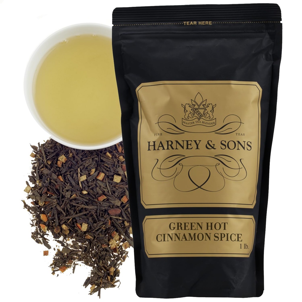 Harney and Sons Green Hot Cinnamon Spice Tea Note 124; 16 oz Loose Leaf Tea