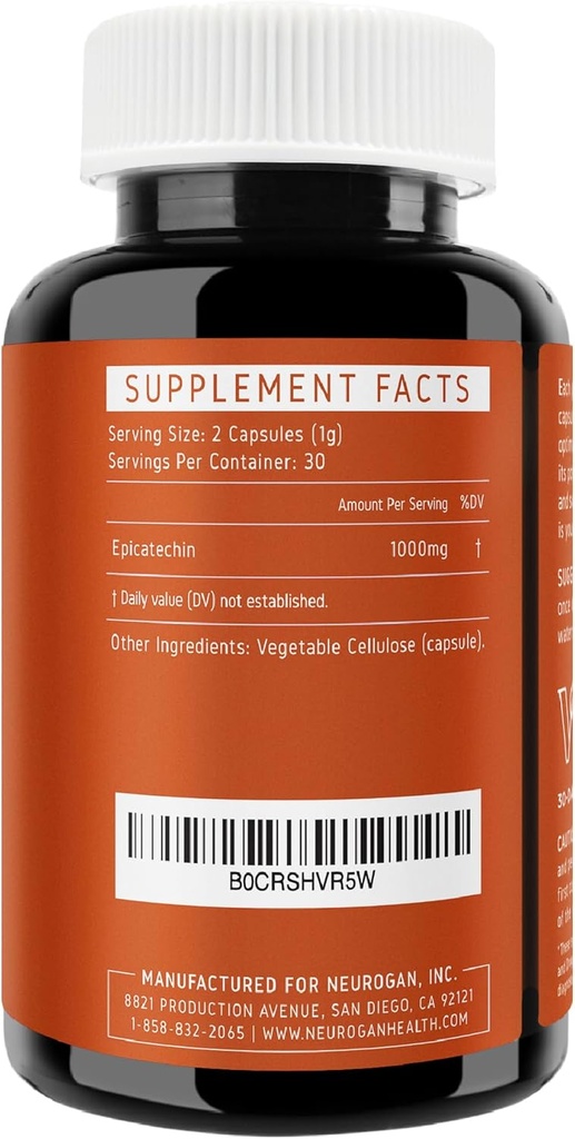 Potent Epicatechin kapslid 500mg Iga 1000mg / serving - Advanced Support lämmastikoksiidi, lihaste tervis ja vastupidavus - sportlased otsivad jõudlust serva - 30 000 kokku, 60ct. Valmistatud USA-s