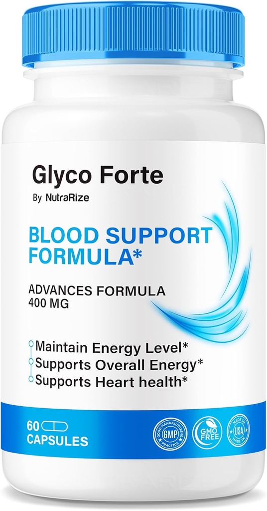 Glyco Forte капсули, Официален GlycoForte за поддържане на цялостното здраве, всички естествени формула за подкрепа на кръвопреливане, Premium Glyco Forte Pastillas преглед (60 капсули)