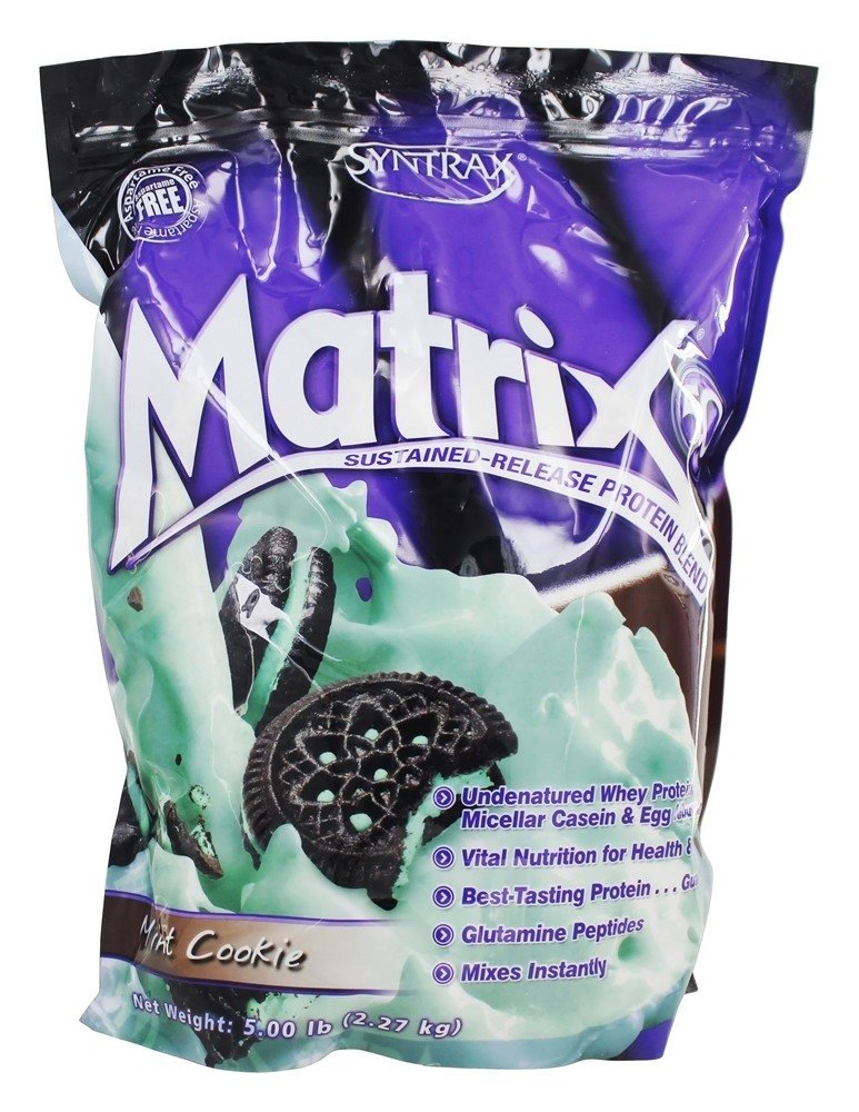 Syntrax Matrix Sustained Release Protein Powder - 11 Flavors and 3 Sizes! - Mint Cookie / 5LB Bag