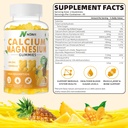 Kalsium Magnesium Zink Gummies med vitamin D3, ashwagandha Supplement - høy potens Forbedret absorpsjon - Pineapple Flavor-90 Count