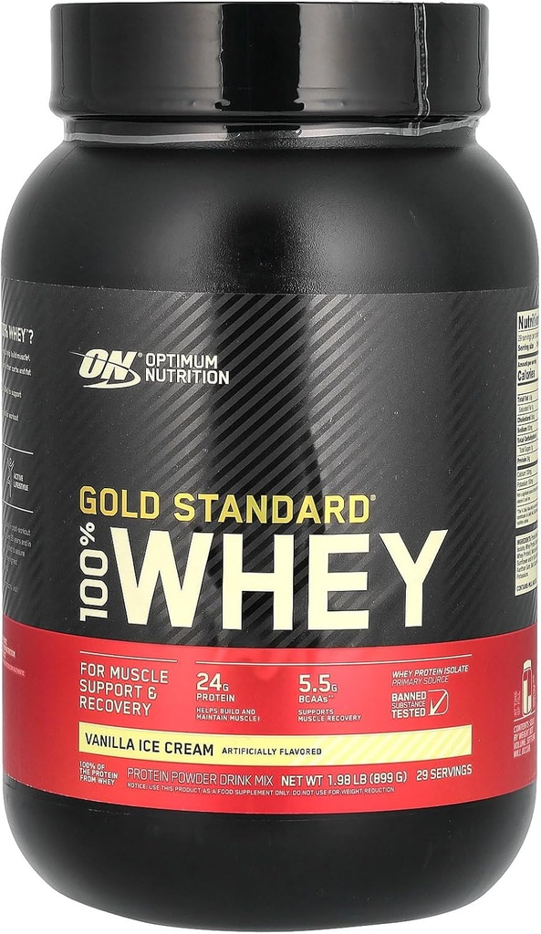 Ideal nutrição ouro padrão Whey Vanilla sorvete - 2,07 lbs