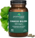 Prominent Nutrition Ginkgo Biloba 120mg - Ginkgo Biloba Leaf Extract, Herbal supplements to Help Support Memory " Focus- Vegan, Non-GMO, Gluten-Free, Soy-Free, 60 Day Supply - 1 Pack