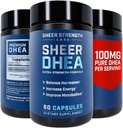 DHEA Supplemento per gli uomini DHEA 100mg - Pure DHEA Supplemento per gli uomini per la forza e l'equilibrio dell'ormone - DHEA per le donne e gli uomini - Assorbimento potenziato ad alta purezza 60 SV USA
