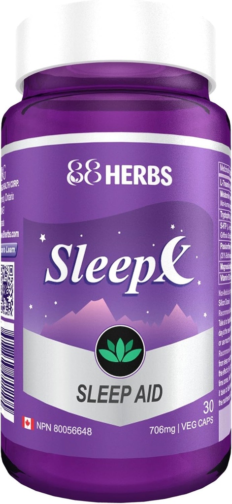 Slep-X Amino Acids; Suplemen Tidur Alam 124; Bantuan Tidur Herbal Terkuat dengan Premium Tingkat Acids dan Ekstraksi Herbal Standardisasi
