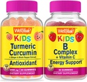Well Yeah Turmeric Curcumin Kids + B Complex Kids, Gummies Bundle - Great дегустация, Витамин добавка, Gluten Free, ГМО Free, Дъвчаща Гъми