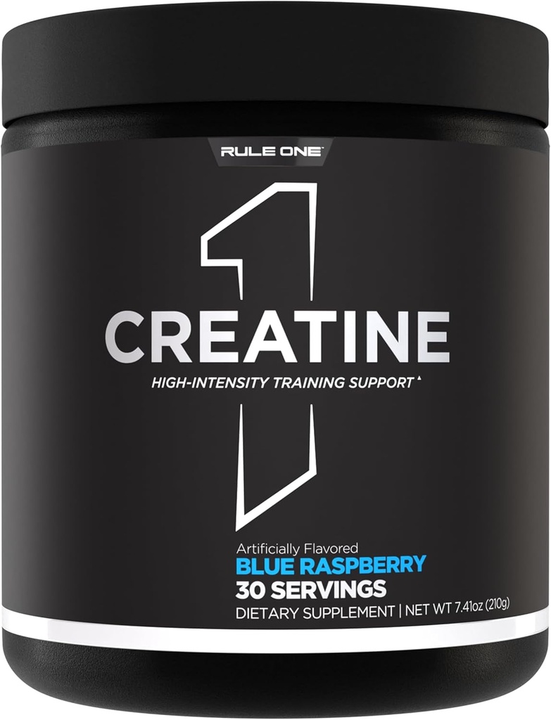 כלל 1 אבקת Creatine - Pure Micronized Creatine Monohydrate עבור פעילות אינטנסיבית גבוהה ו- Lean Body Mass תמיכה, פלמורed ו unflavored (30 משרתים, Blue Raspberry)