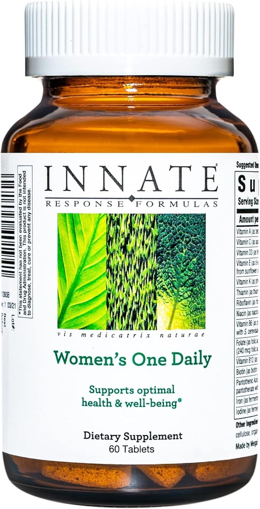 Innate Response Formulės - Moterys One Daily - Dienos Multivitaminas moterims - Palaiko optimalią sveikatą ir gerovę - Vegetaras, Ne GMO, ir Kosher - Pagaminta be 9 Maisto Allergens - 60 tablečių