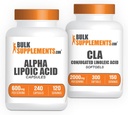 BulkSupplement Alpha Lipoic capsoles 240ct + CLA 2000mg Softlegs 300ct Buddle