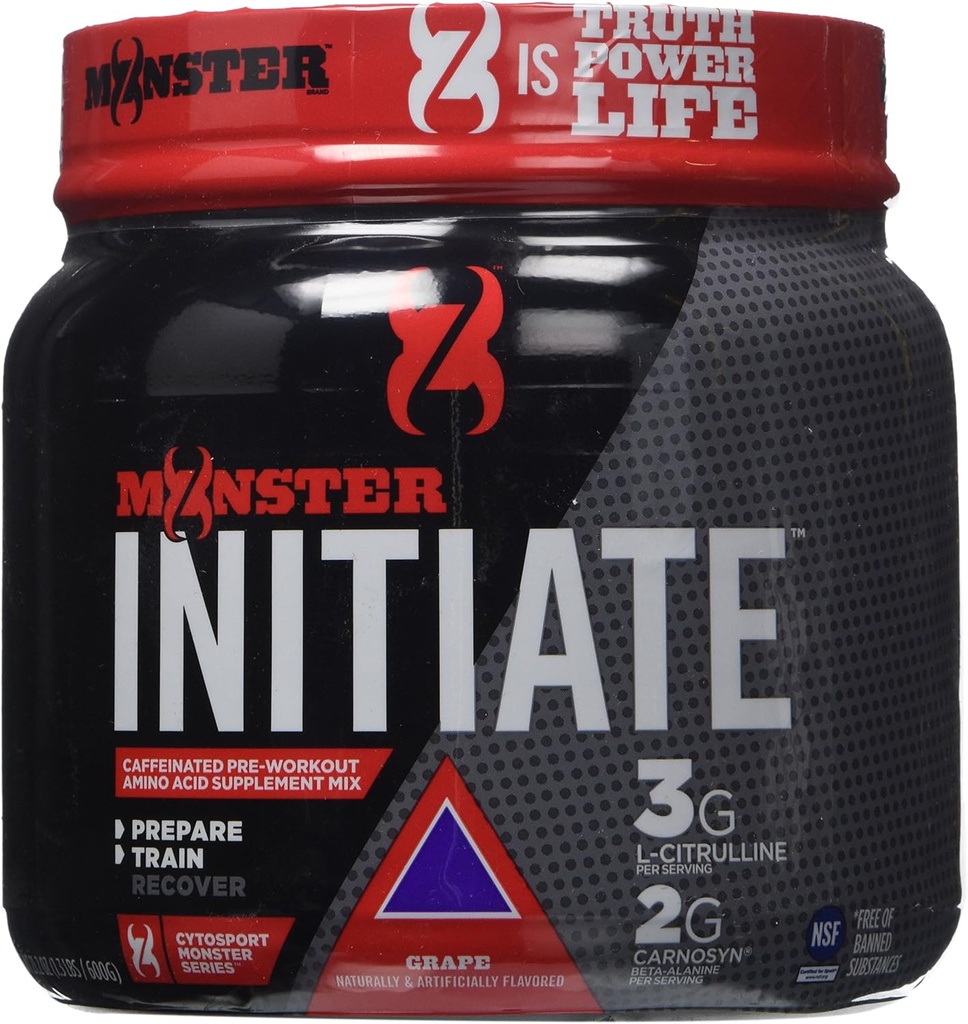 Cytosport Monster algatab toitumisjoogi, Pre Treeningu pulber, viinamarjamaitseline, 600 Gram (30 Servings)