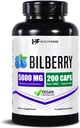 Healthfare Bilberry Supplément pour les yeux (en anglais seulement) 5000mg Extract (en anglais seulement) Vision & Eye Health Support (en anglais seulement) Support antioxydant (en anglais seulement) 200 Capsules Vegan Extra Strength (en anglais seulement)