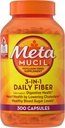 Metamucil, Psyllium Husk Cápsulas, 300 Cápsulas, suplemento de fibra 3-em-1, cápsulas diárias de fibra de Psyllium Husk Ajuda a apoiar a saúde digestiva, promovendo a regularidade *, Ajuda suplemento de ingestão de fibra diária