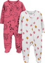 Jednoduché radosti od Carterova baby-girls 2-way Zip Thermal Footed Sleep and Play, Pack of 2