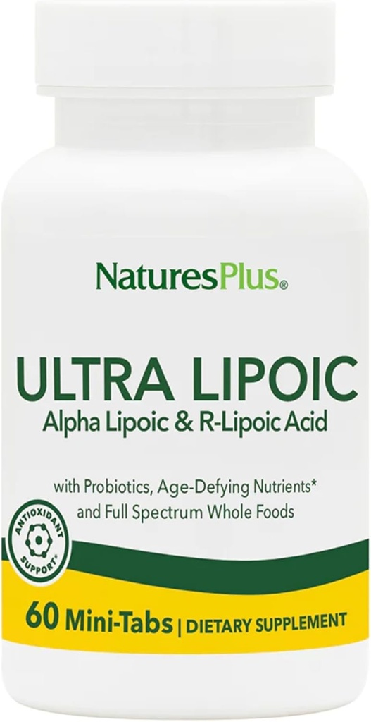 Natures Plus Ultra Lipoic - 60 Bi-Layered Mini-Tabs - Supports Free Radical Defenses with Probiotics, Nutrients ' whole Food Concentrates - Gluten Free - 30 Servings