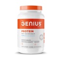 Genius Protein Powder, Vanilla - Dual Protein Blend with Improved Whey Isolate & Natural Egg White for Lean Muscle Building for Men & Women - Grass-Fed Pre & Post Workout Meal Replacement Shake