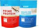 Equip Foods Prime Protein Powder Vanilla ' Gras Fed Collagen Powder Unflavored