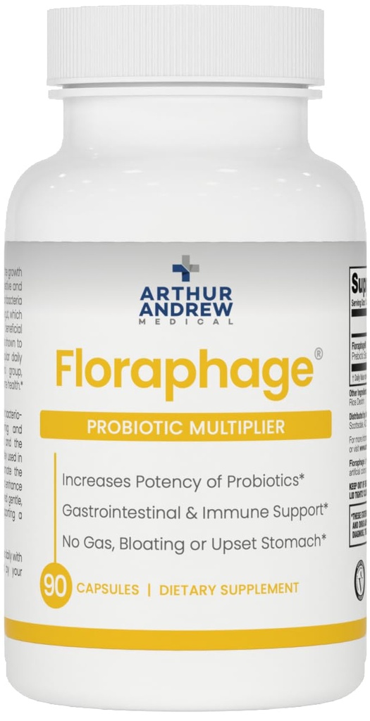 Arthur Andrew Medical, Floraphage, Prebiotic Formula and Probiotic Multiplier, 90 Capsules