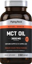 Piping Rock MCT Oil Softgel Capsules 3600mg | 150 Pills | Keto-Approved Supplement with Caprylic and Capric Acid | Non-GMO, Gluten Free