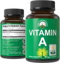 Certified Organic Vitamiini A 5000 IU Supplement Kapselit High Potency Vitamiinit. aikuisille, miehille, naisille, lapsille. Valmistettu luomuporkkanamehulla. Immuuni, iho, silmien tuki. Ei GMO, vegaaniset pillerit