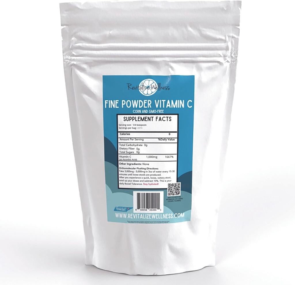 Powder Fine Vitamin C sebagai Asam Accorbic 124; Murni, Gula & GMO-Free £124; 1000 mg Vitamin C per Serving 124; 5 Ibb Bag