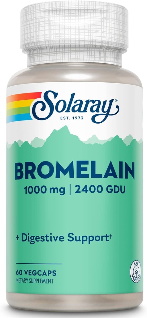 SOLARAY Bromelain supplement, 1000mg , 60 count