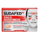 Sudafed PE Sinus Pressure + Pain Relief Tablets, Non-Drowsy, 24 Ct