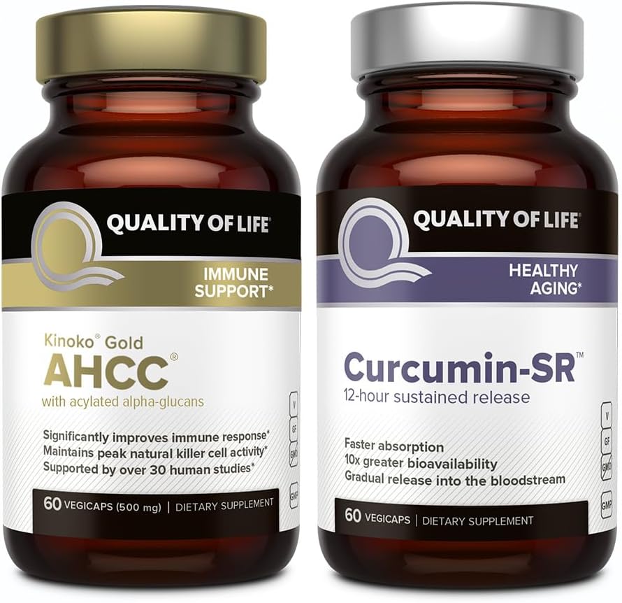 Kvalitet på livet funksjoner Kinoko Gold AHCC og Microactive Curcumin SR - Immunstøtte Curcumin Bundle