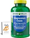 Spring Valley Magnesium 250mg 250 Count, Bone & Muscle Health, Miglior integratore di magnesio per le donne, Integratore alimentare Bundle con 45 diabeti di Lual decodificato