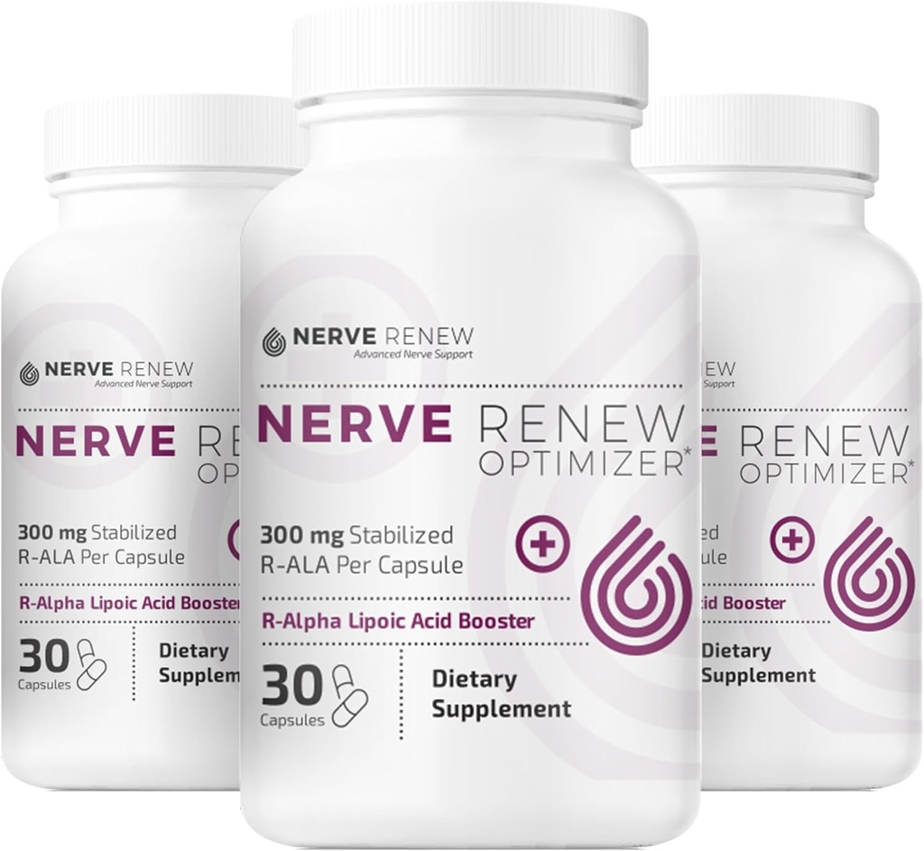 NERVE RENEW Optimizer, 3 Paket (90 Kapsül) - 300 mg stabilize edilmiş R-Alpha Lipoic Acid Natural Nerve Discomfort Support - Fast Absorption - Safe və All Natural