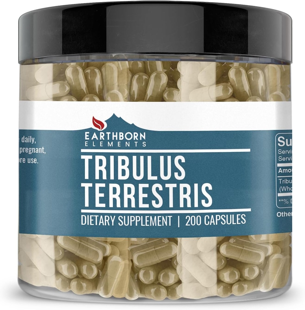 Earthborn Στοιχεία Tribulus Terrestris 200 Κάψουλες, Καθαρά & Αδιάλυτα, Χωρίς Πρόσθετα