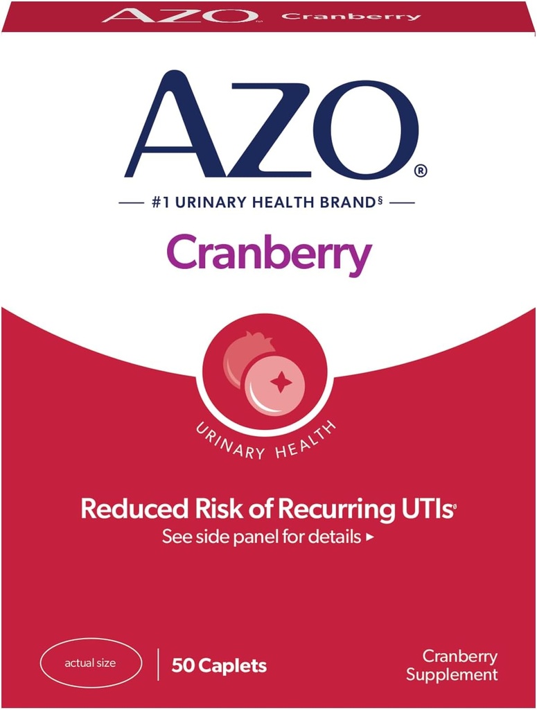 AZO Cranberry Tables for Urinary Tract Health for Women and Men, Felnőtt Cranberry Supplement, Sugar- free, Non-GMO, 50 Softgel Capsules