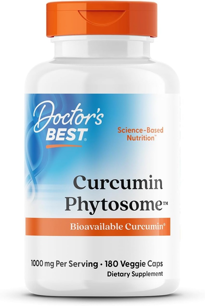 Leger Beste Curcumin Phytosom, Biotilgjengelig Curcumin, Ikke-GMO, Glutenfri, Soya Gratis, Vegan, 1000mg, 180 Veggie Caps