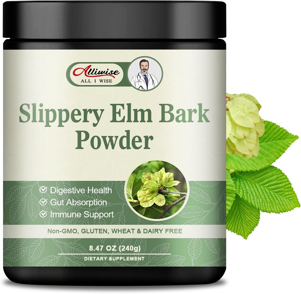 Slippery Elem Powder 240g - Herbal Supplemen untuk Soothes Throat, Relieves Batuk & Support Kesehatan Digetical - Non-GMO, Gluten Free, Vegetarian Friendly