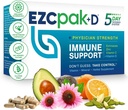 EZC Pak 5Day Imūnās sistēmas revakcinācija ar Echinacea, C vitamīnu, Cinku un D vitamīnu - Tapered Imūnās palīdzības papildinājums pieaugušajiem - Atbalsta Immunity, Easy Travel-Size papildpaka