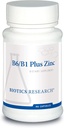 Biotics Research B6 B1 Plus Zinc Supplies Active Forms of B Vitamins, 5mg di altamente biodisponibile Forma di zinco, Aids in Attività di oltre 300 diversi enzimi di zinco Dipendenti 90 capsule