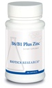 Biotics Research B6 B1 Plus Zinc Supplies Active Forms of B Vitamins, 5mg of Highly bioavailable Form of zinc, Aids in Activity of Over 300 Different zinc Dependent enzymes 90 Capsules