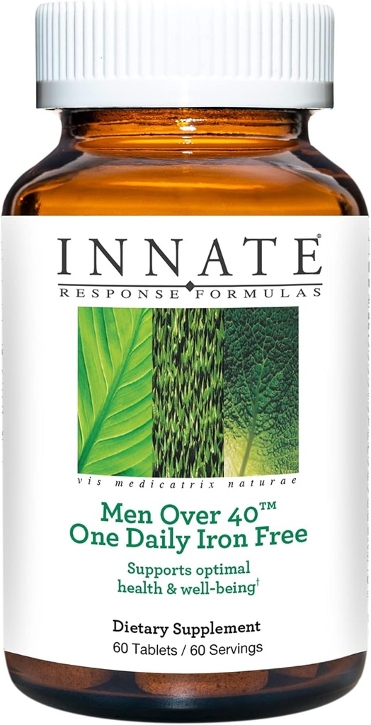 INNATE Response Formulas Men Over 40 One Daily Iron Free - Daily Multivitamin For Men 40 + - Iron- Free - With B Vitamins - Vegetáriánus, Non-GMO - Made Without 9 Food Allergens - 60 Count (60 Servings)